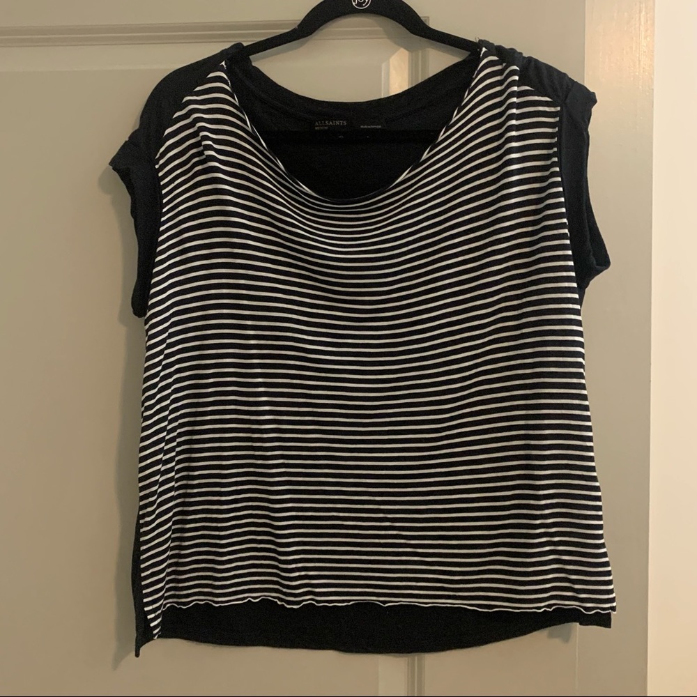 AllSaints Stripe Linen Tee